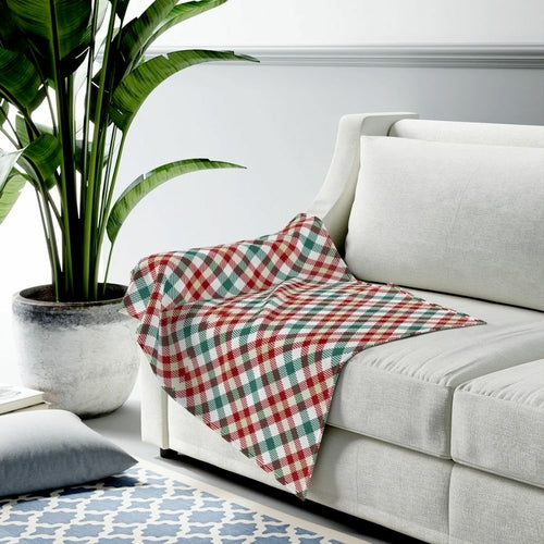 Plaid rouge et vert en tissu doux