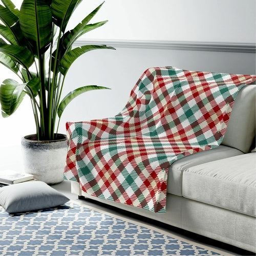 Plaid rouge et vert en tissu doux